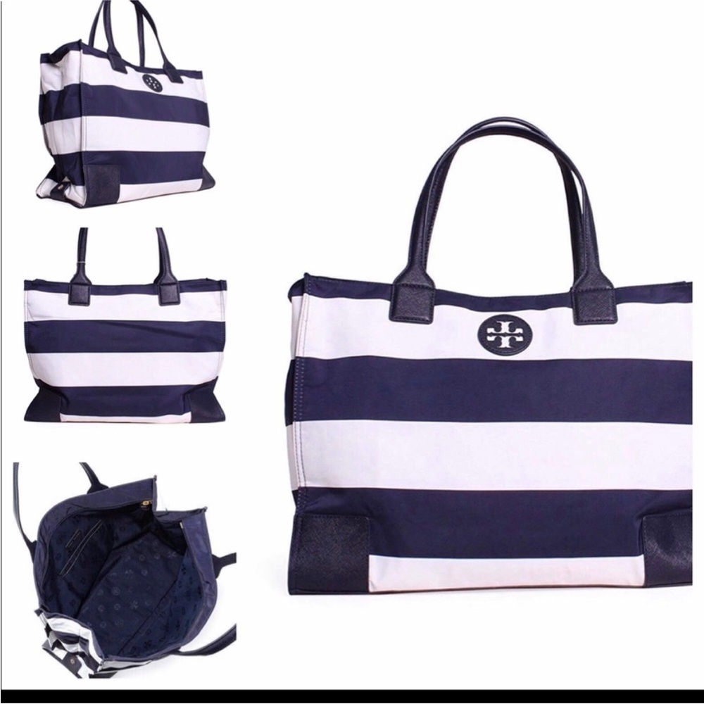 Tory Burch Ella Striped Packable Shoulder Bag - Picture 15 of 16
